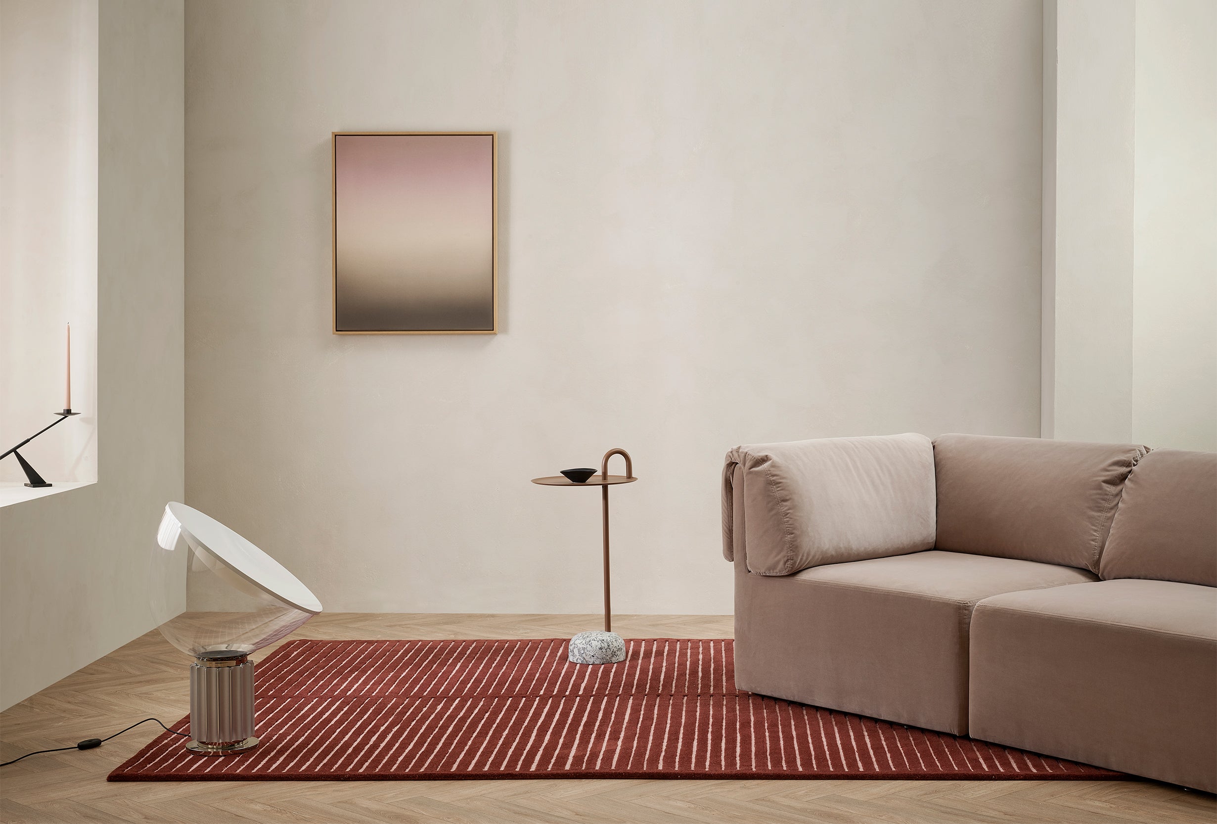 Artwork by Michelle Wilkin featured in the  Baya Living 2025/26 Summer collection campaign, styled by Michelle Halford (The Design Chaser)