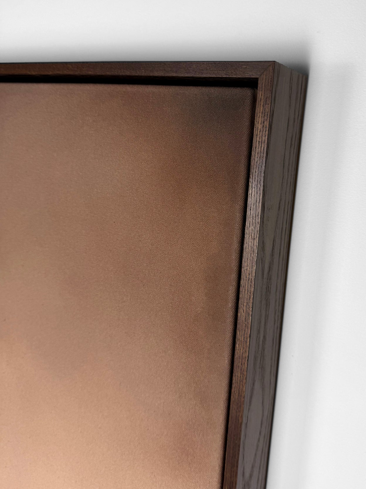 'Cookies and Cream' close up details of frame and raw canvas