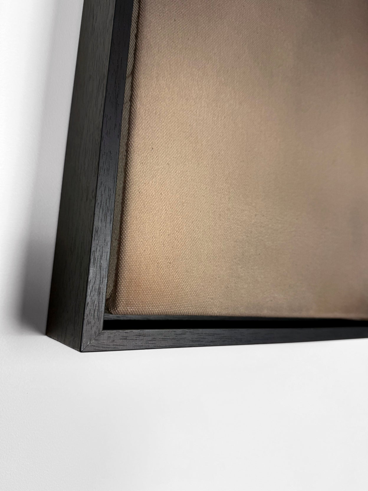 'Dark Horse' close up details of frame and raw canvas