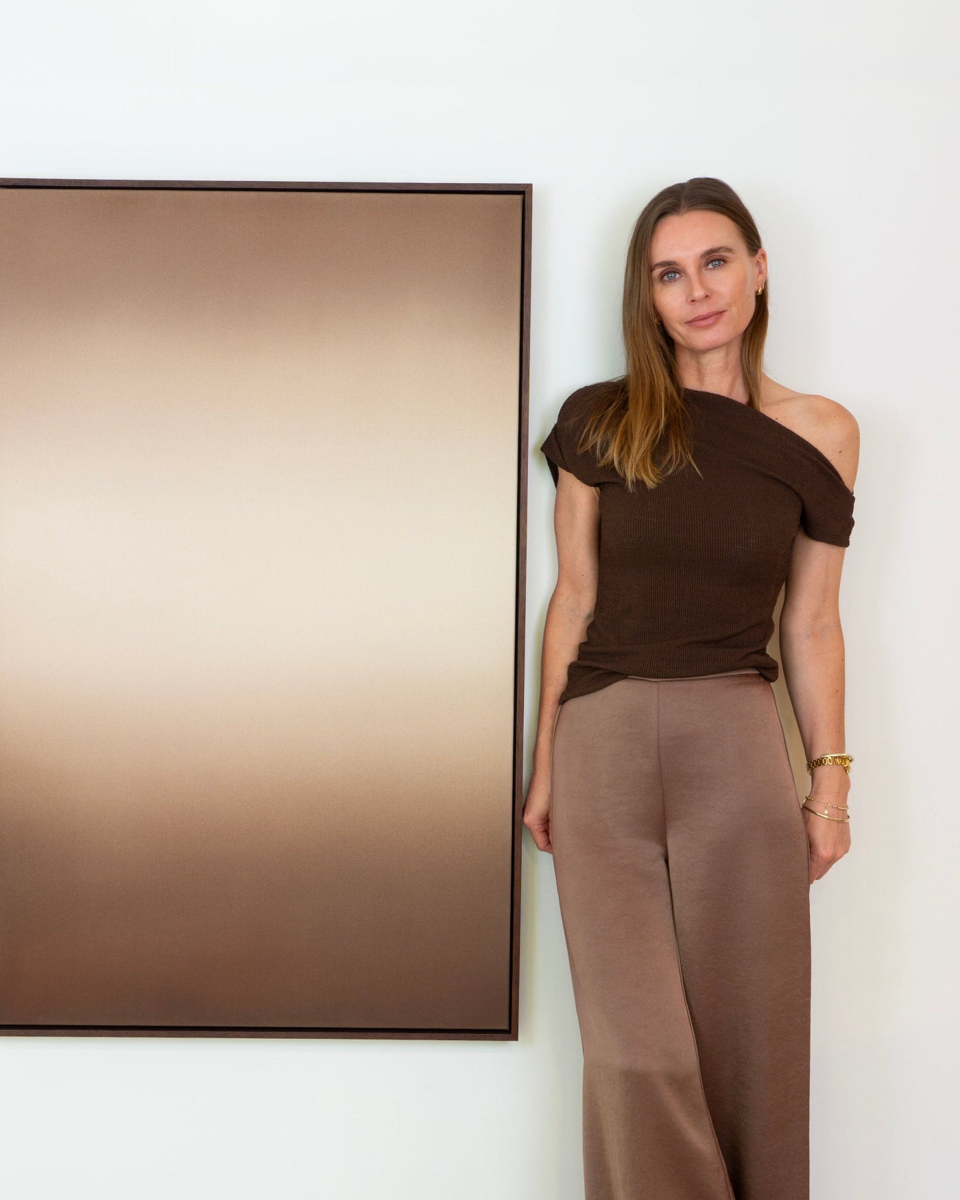 Artist Michelle Wilkin with her original fine artwork